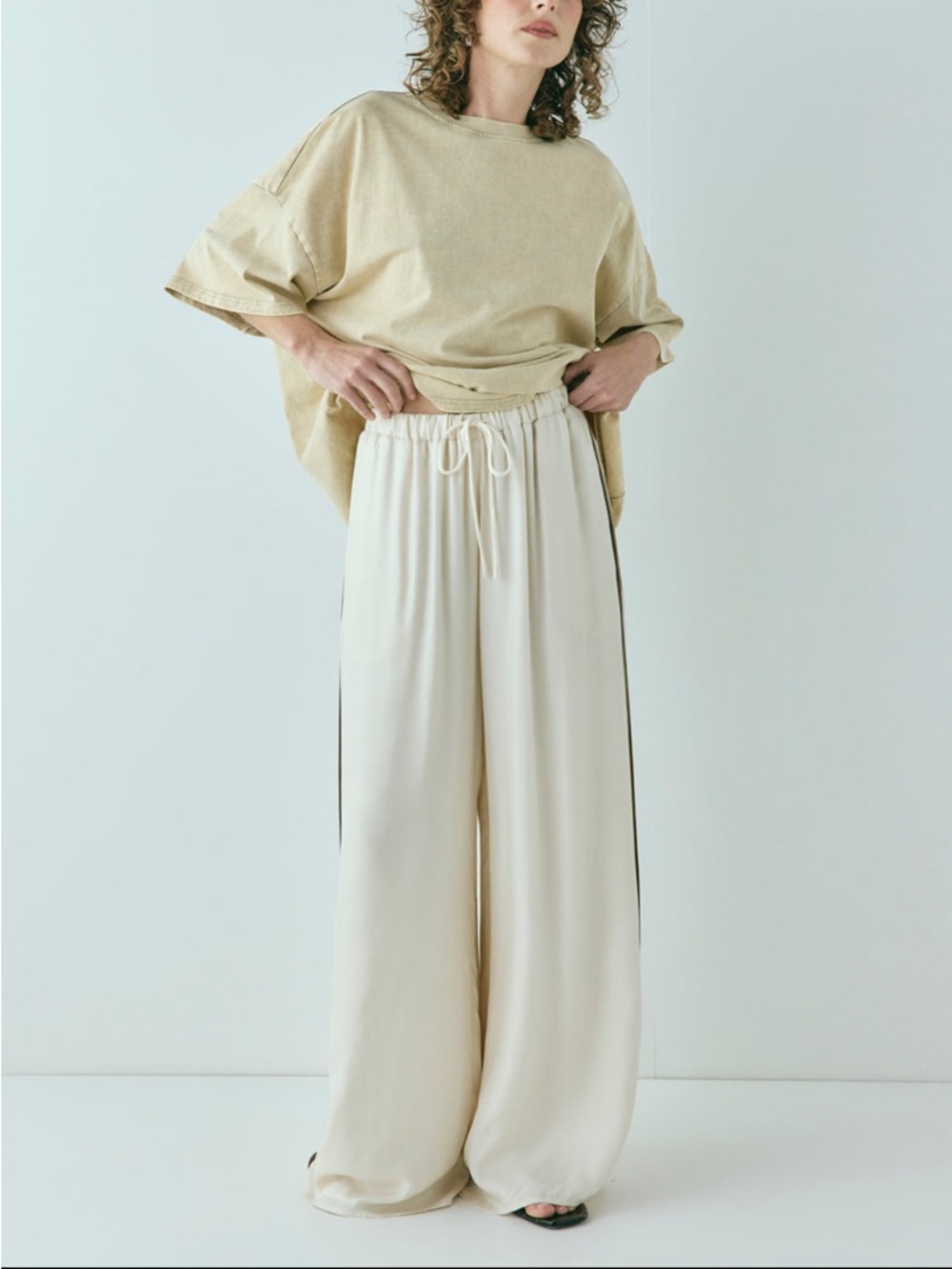 VRG GRL Moonscapes Pants Cream with Black Stripe